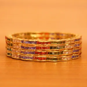 MULTICOLOUR GOLD PLATED CZ BANGLES