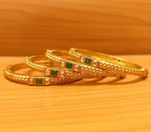 MULTICOLOUR GOLD PLATED SET OF 4 BANGLES