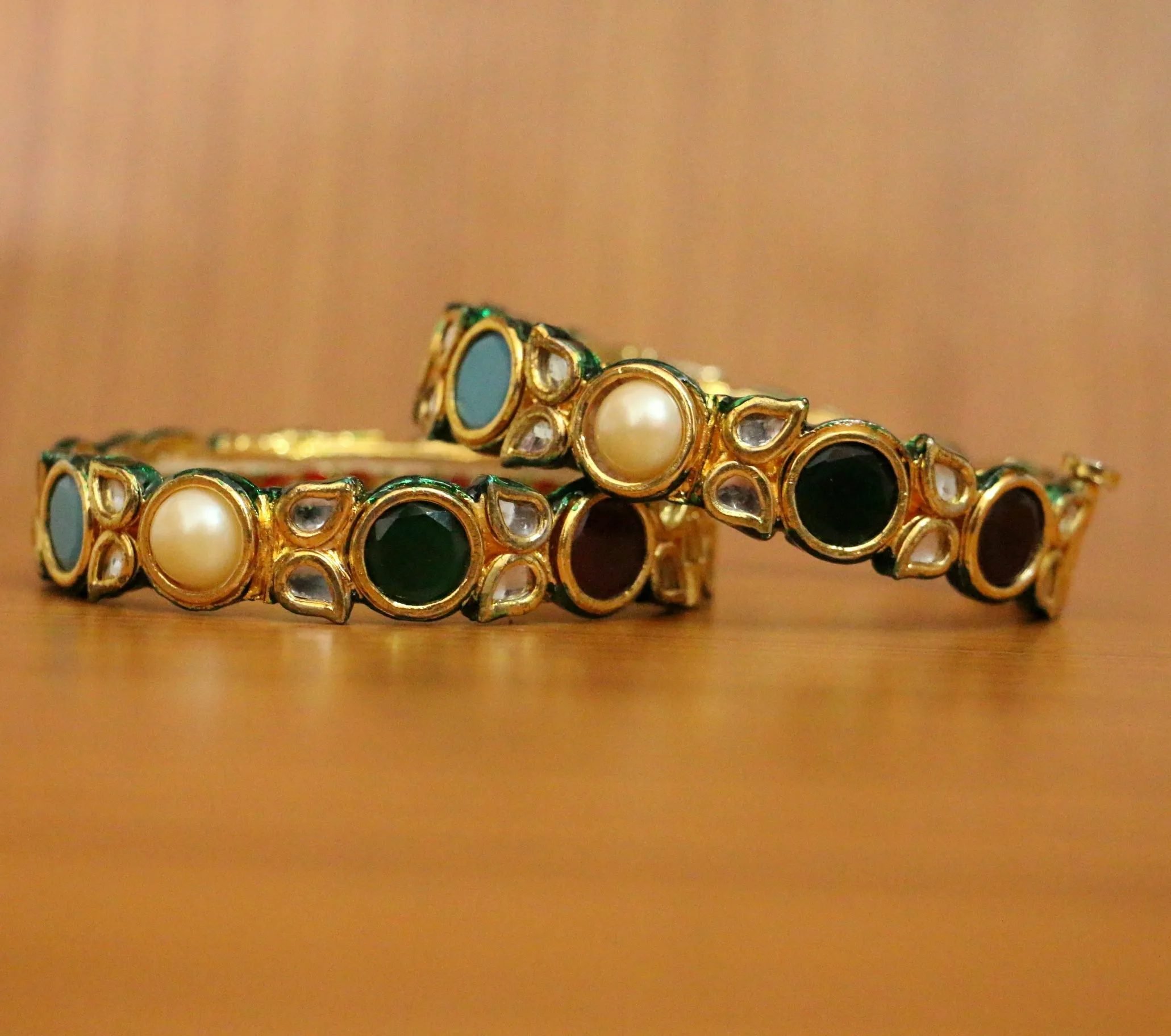 NAVRATAN KUNDAN MEENAKARI BANGLES