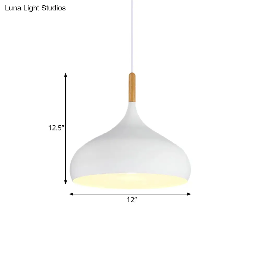 Nordic Style Metal Teardrop Pendant Lighting - 1 Light Black/White/Gold - Available in 9.5"/12.5"/14"W