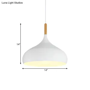 Nordic Style Metal Teardrop Pendant Lighting - 1 Light Black/White/Gold - Available in 9.5"/12.5"/14"W