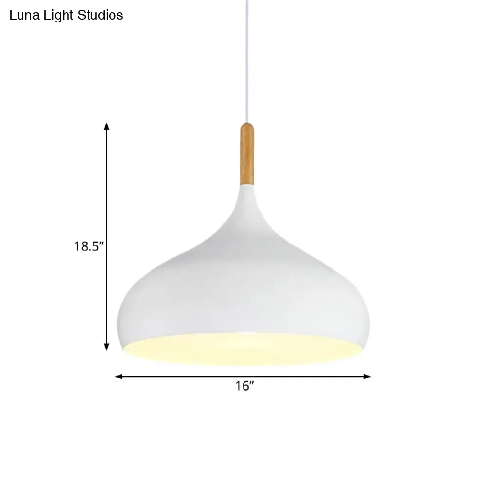 Nordic Style Metal Teardrop Pendant Lighting - 1 Light Black/White/Gold - Available in 9.5"/12.5"/14"W