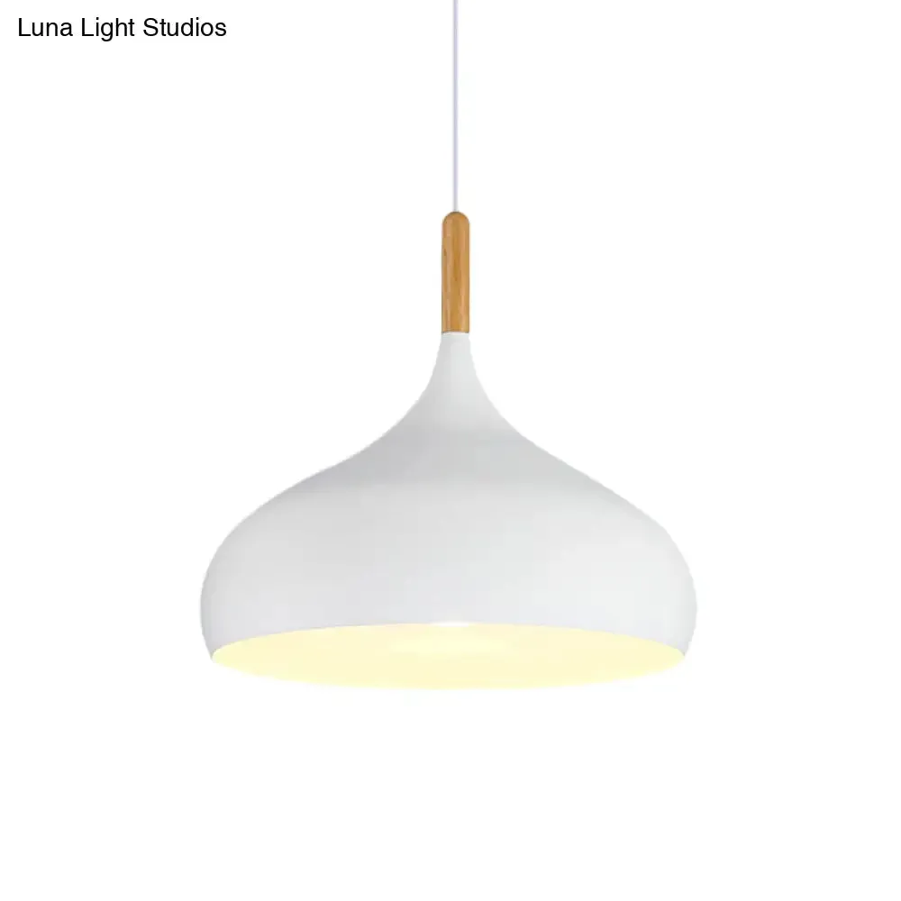 Nordic Style Metal Teardrop Pendant Lighting - 1 Light Black/White/Gold - Available in 9.5"/12.5"/14"W