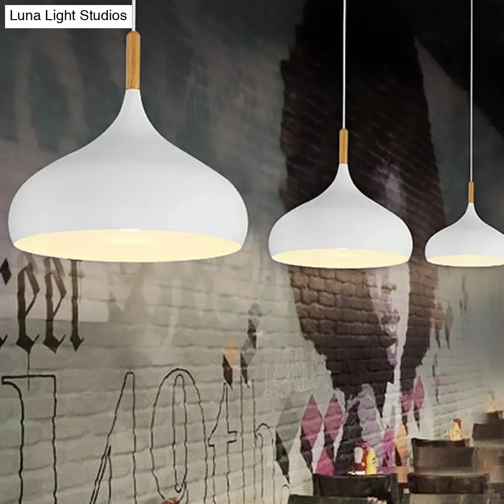 Nordic Style Metal Teardrop Pendant Lighting - 1 Light Black/White/Gold - Available in 9.5"/12.5"/14"W