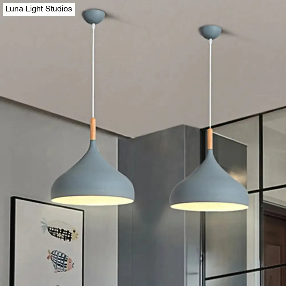 Nordic Style Metal Teardrop Pendant Lighting - 1 Light Black/White/Gold - Available in 9.5"/12.5"/14"W