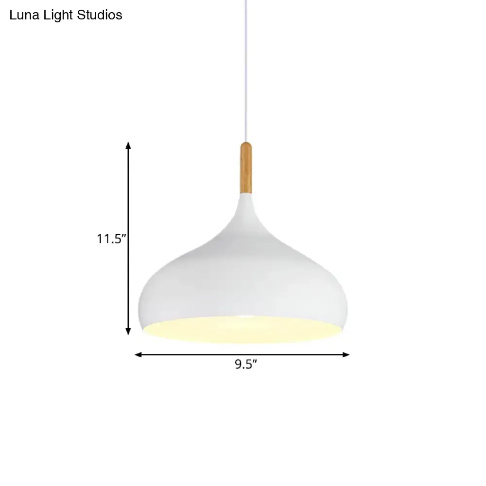 Nordic Style Metal Teardrop Pendant Lighting - 1 Light Black/White/Gold - Available in 9.5"/12.5"/14"W