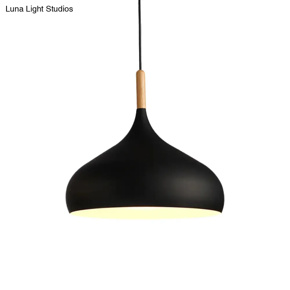 Nordic Style Metal Teardrop Pendant Lighting - 1 Light Black/White/Gold - Available in 9.5"/12.5"/14"W