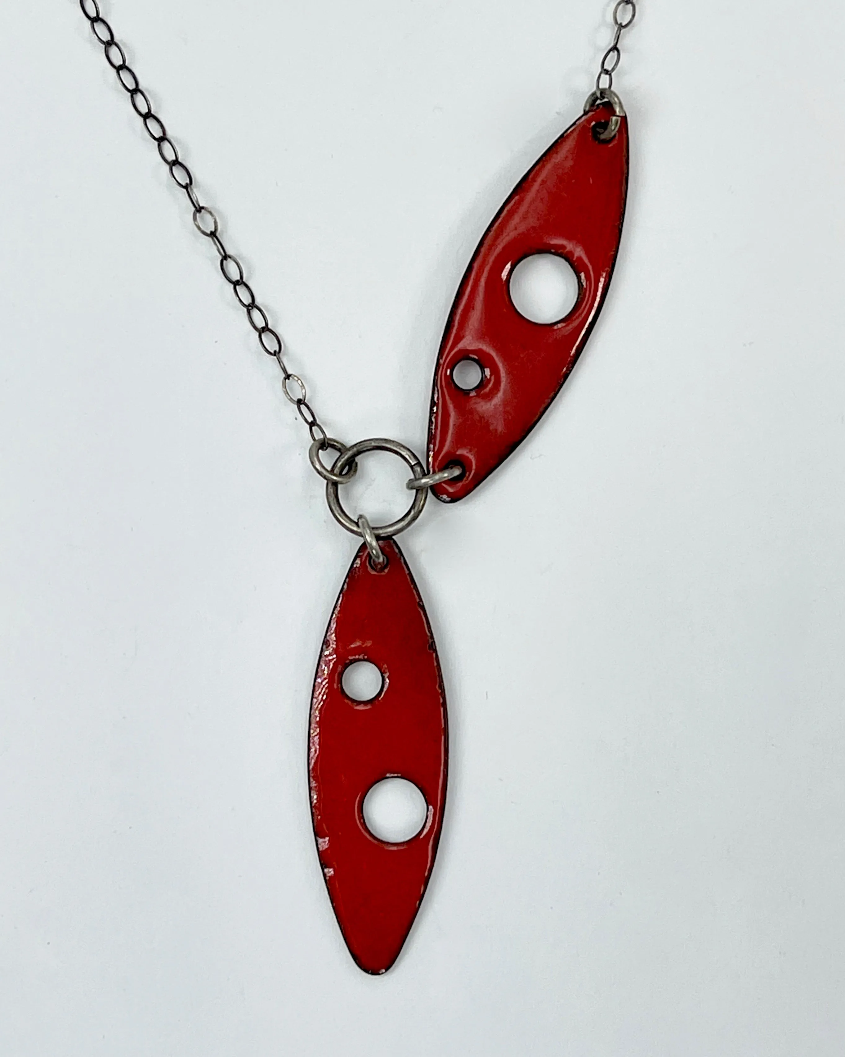 Oval Duo Enamel Necklace