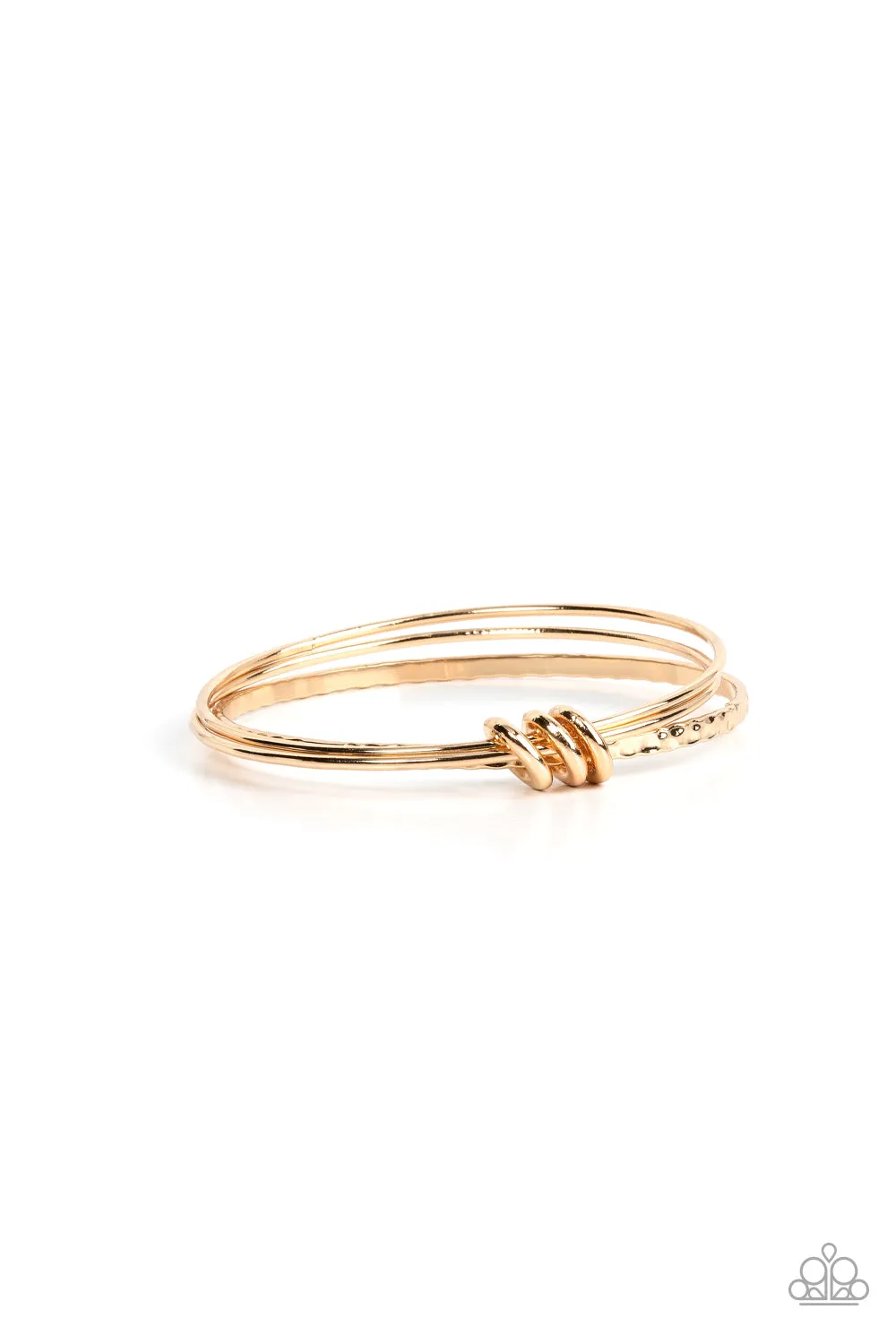 Paparazzi Bauble Bash Gold Bangle Bracelet - P9BA-GDXX-106XX