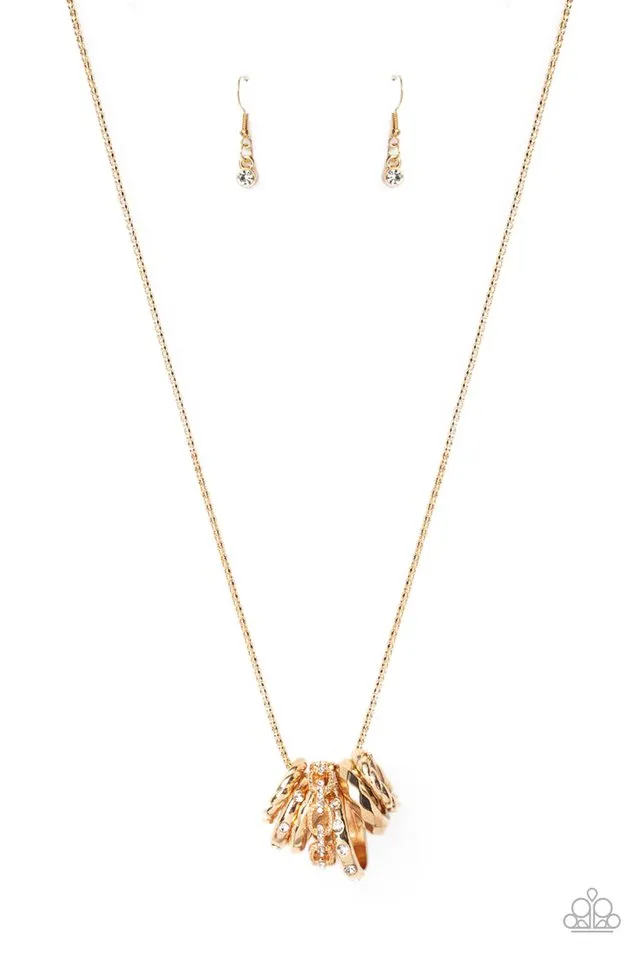 Paparazzi Necklace ~ Audacious Attitude - Gold
