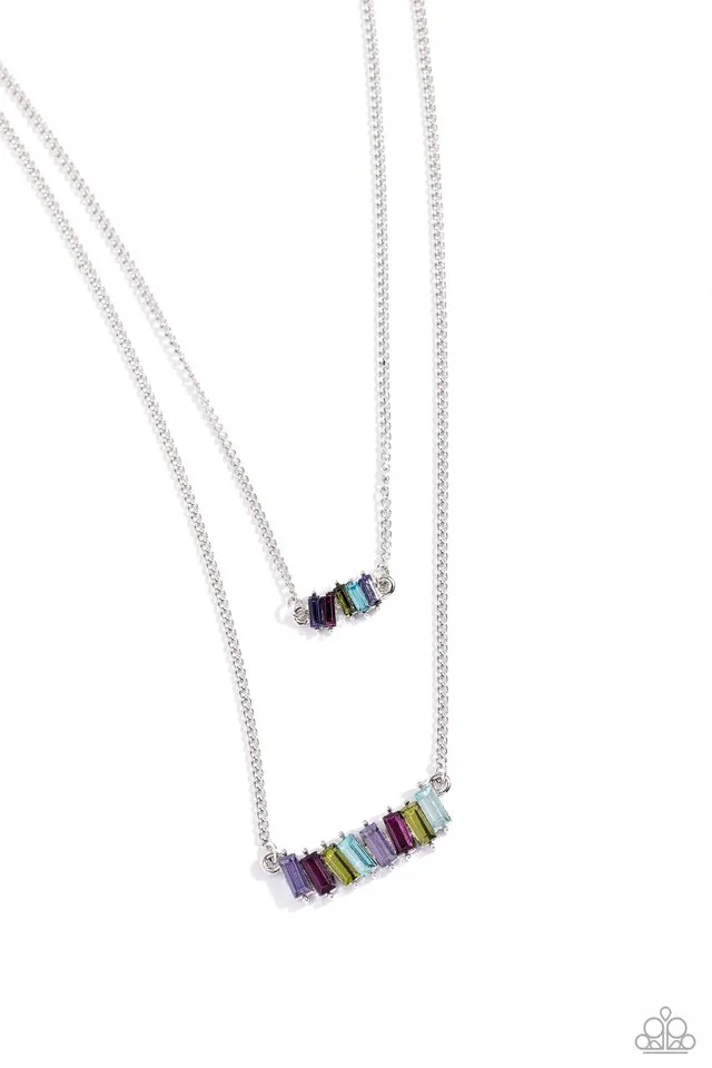 Paparazzi Necklace ~ Easygoing Emeralds - Multi