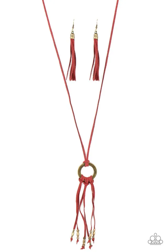 Paparazzi Necklace ~ Feel at HOMESPUN - Red