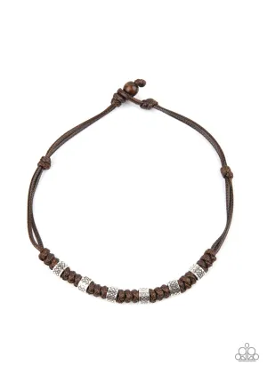 Paparazzi Rural Rumble Brown Men's Short Necklace - P2UR-BNXX-148XX