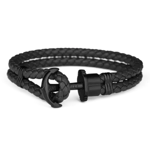 Paul Hewitt Phrep Leather Black / Black Bracelet - S