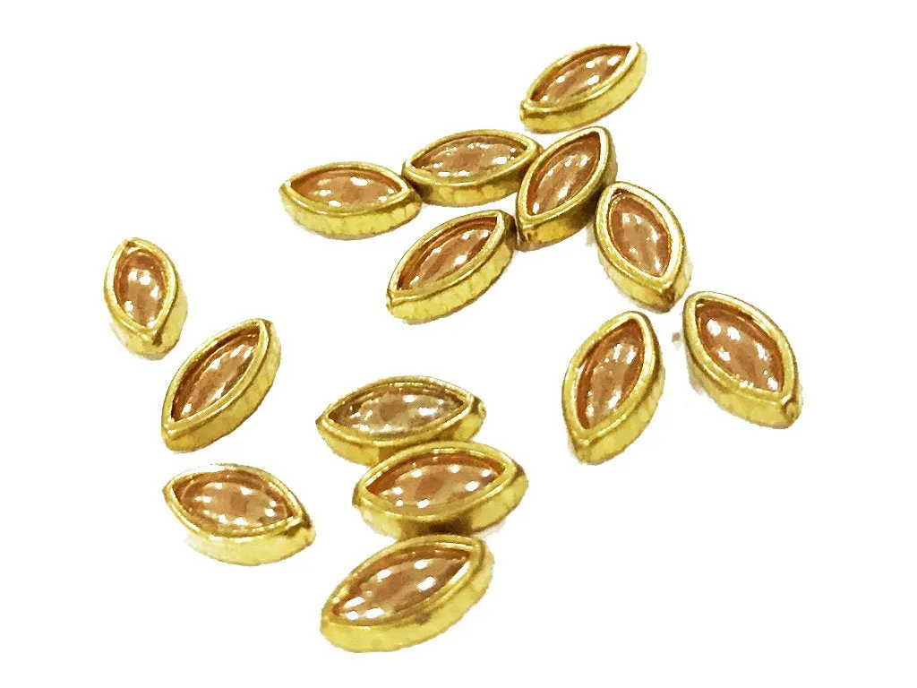 Peach Opaque Eye Kundan Stone (8x5 mm)
