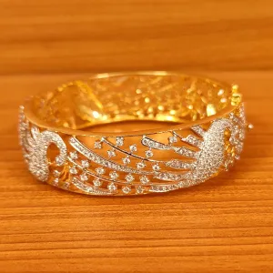 PEACOCK PATTERN CZ STUDDED DIAMOND LOOK OPENABLE KADA