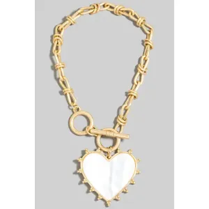 Pearl Heart Toggle Bracelet
