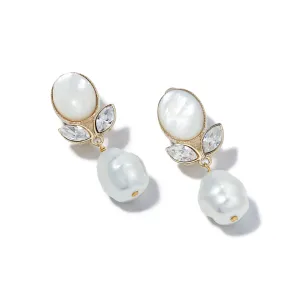 Perlustra Drop Earrings in White