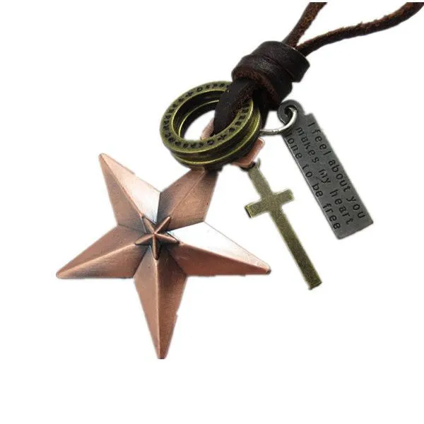 "Free People" Annie Hammer Leather Necklace