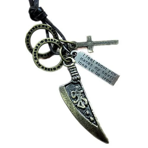 "Free People" Annie Hammer Leather Necklace