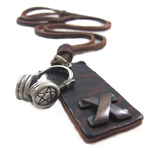 "Free People" Annie Hammer Leather Necklace