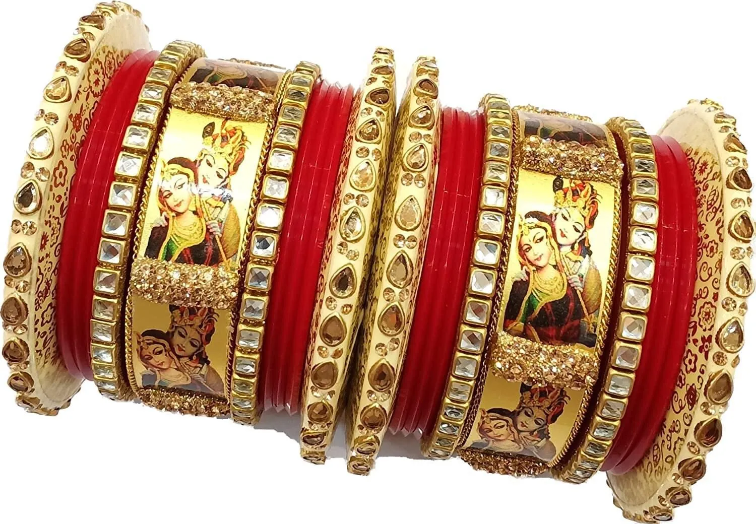 Radha Krishna Bridal Rajasthani Fashion Chura sets Rajputi Chuda Set for Girls / Women - Bridal Bangles Set