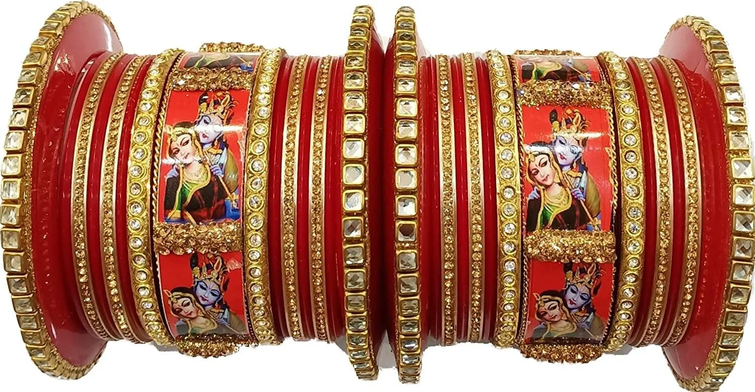 Radha Krishna Bridal Rajasthani Fashion Chura sets Rajputi Chuda Set for Girls / Women - Bridal Bangles Set