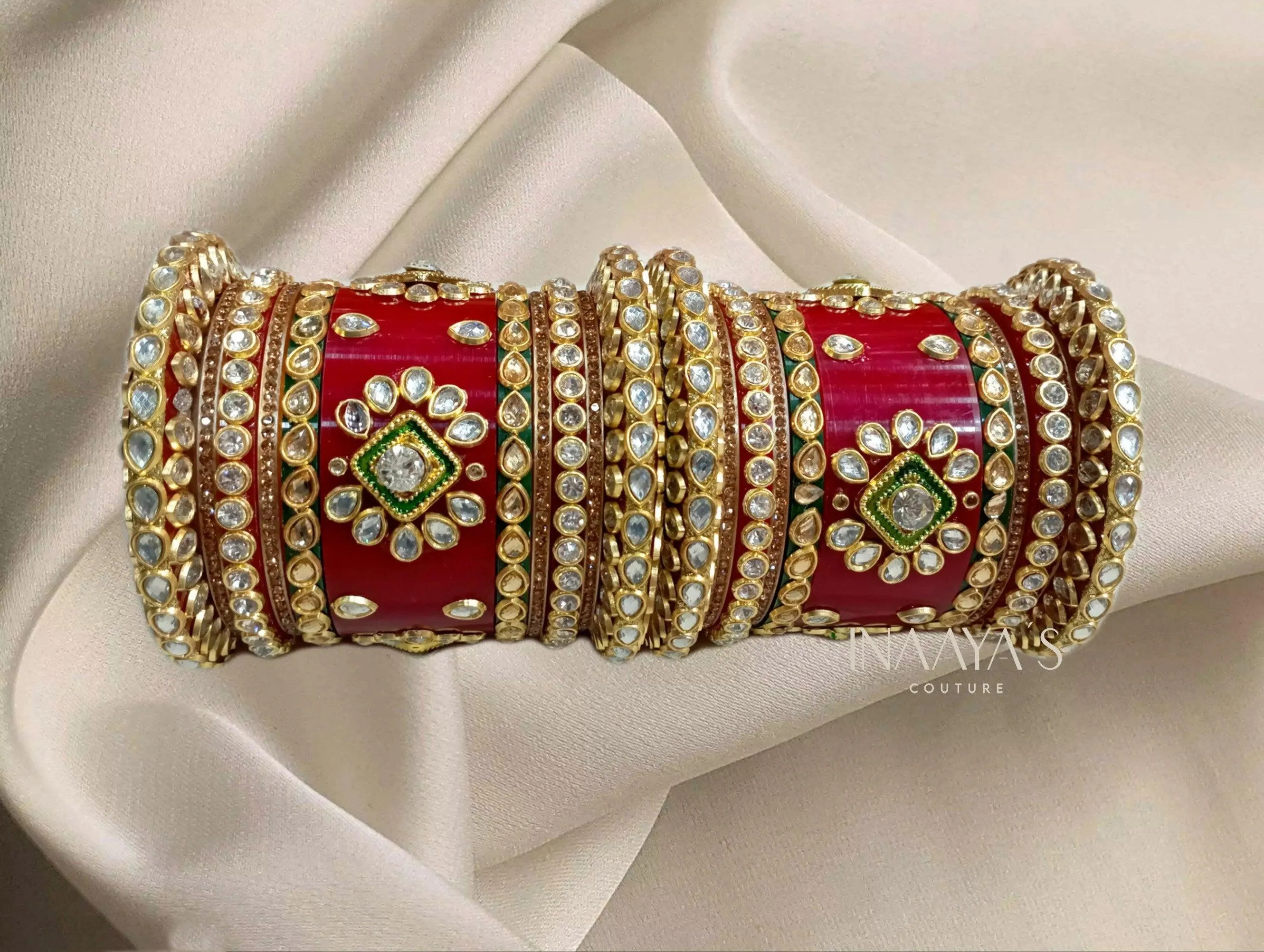 Rajwadi Bangles with Kundan Chuda, Padmavati Chuda, Wedding Chuda, Traditional Indian Bridal Chuda, Wedding Chura, Hand Made Bangles Gift