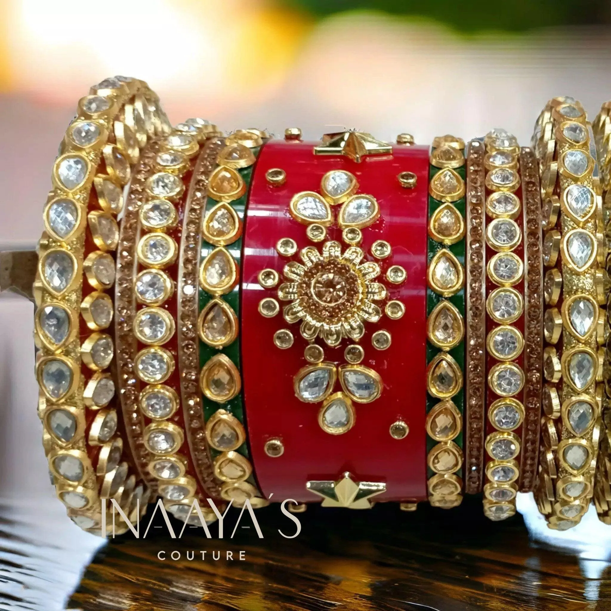 Rajwadi Bangles with Kundan Chuda, Padmavati Chuda, Wedding Chuda, Traditional Indian Bridal Chuda, Wedding Chura, Hand Made Bangles Gift