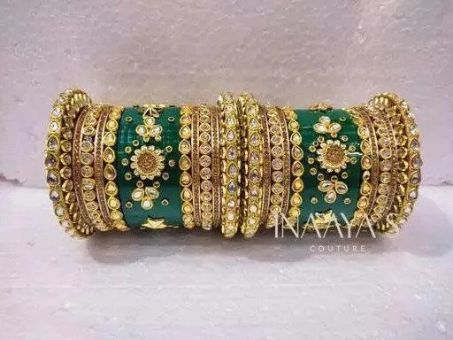 Rajwadi Bangles with Kundan Chuda, Padmavati Chuda, Wedding Chuda, Traditional Indian Bridal Chuda, Wedding Chura, Hand Made Bangles Gift