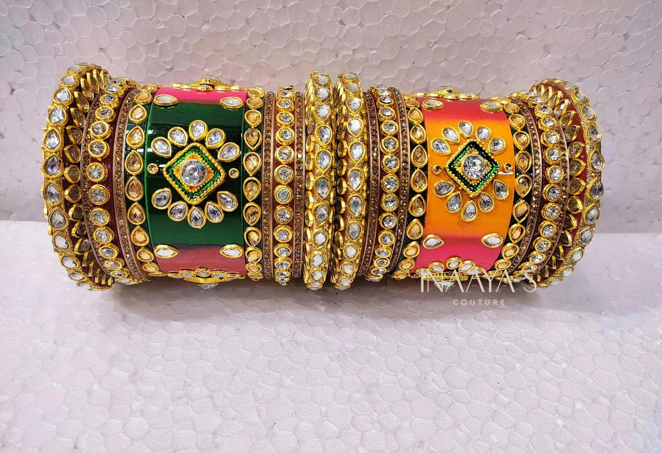Rajwadi Bangles with Kundan Chuda, Padmavati Chuda, Wedding Chuda, Traditional Indian Bridal Chuda, Wedding Chura, Hand Made Bangles Gift