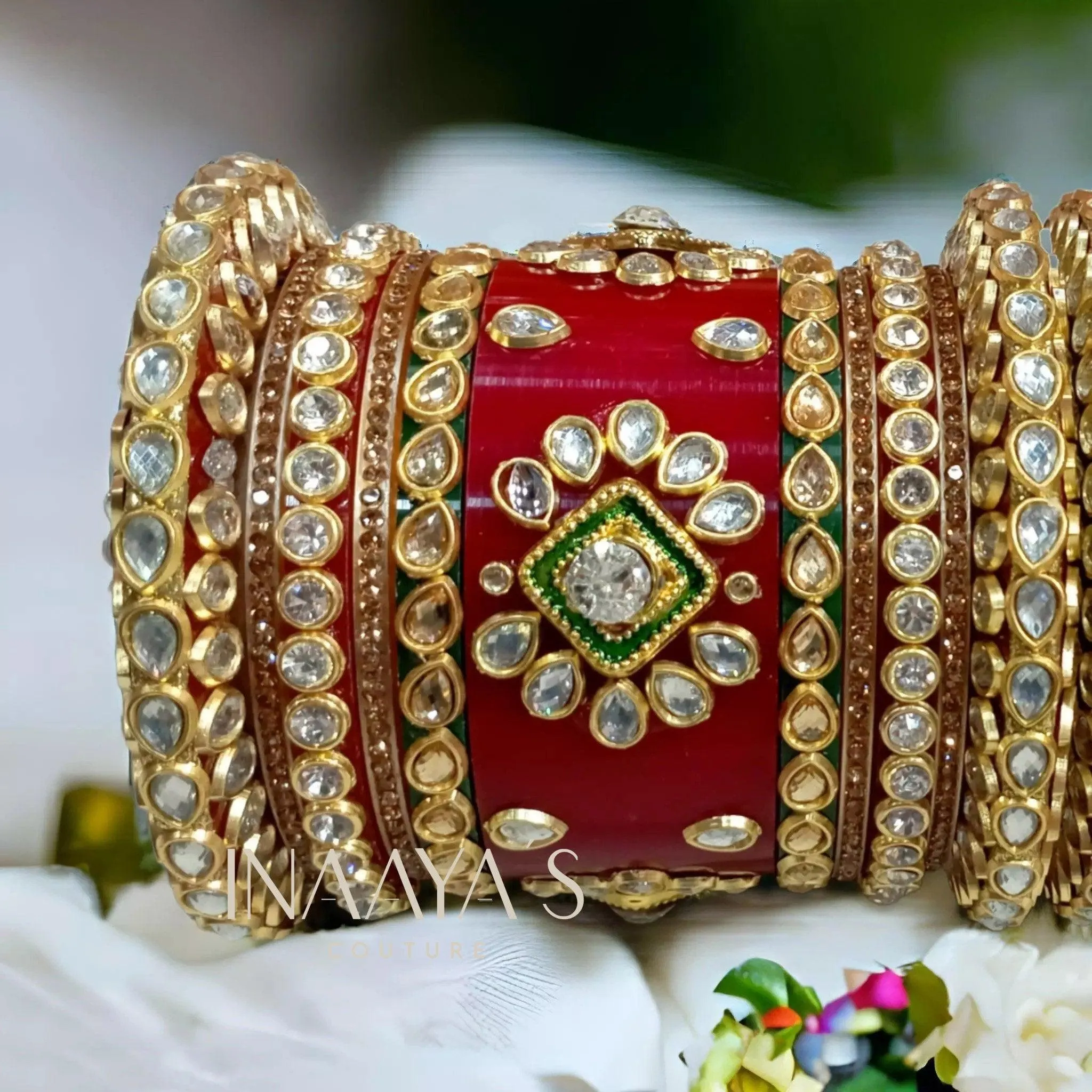 Rajwadi Bangles with Kundan Chuda, Padmavati Chuda, Wedding Chuda, Traditional Indian Bridal Chuda, Wedding Chura, Hand Made Bangles Gift