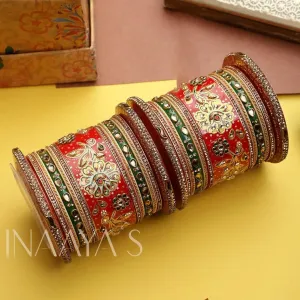 Rajwadi chuda, Dulhan Bridal Art Stones Bangles Set