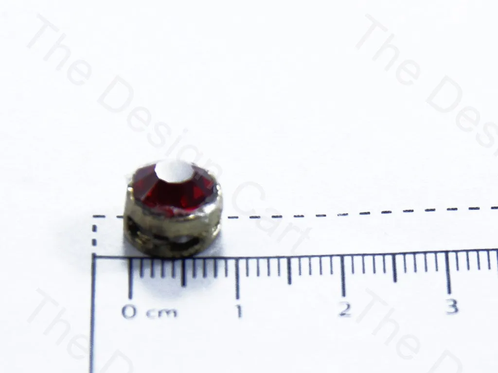 Red Circular Golden Kundan Stones
