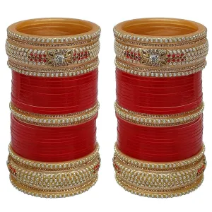 Red Designer Chura Bridal Dulhan Punjabi Choora Fashion Jewellery Chuda Set