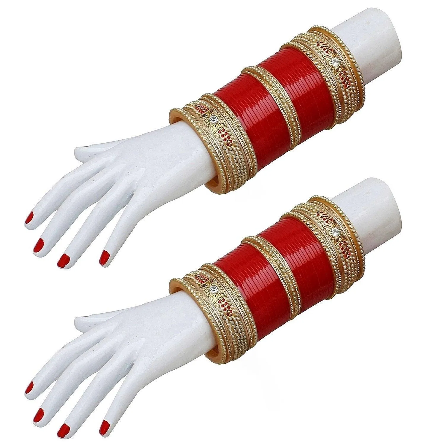 Red Designer Chura Bridal Dulhan Punjabi Choora Fashion Jewellery Chuda Set