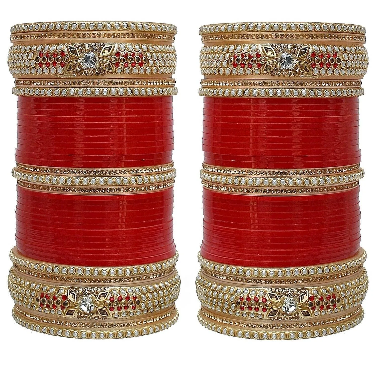 Red Designer Chura Bridal Dulhan Punjabi Choora Fashion Jewellery Chuda Set