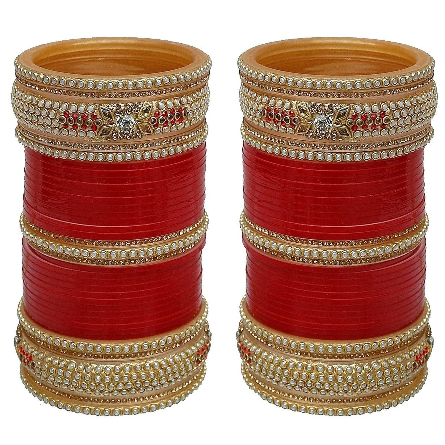 Red Designer Chura Bridal Dulhan Punjabi Choora Fashion Jewellery Chuda Set