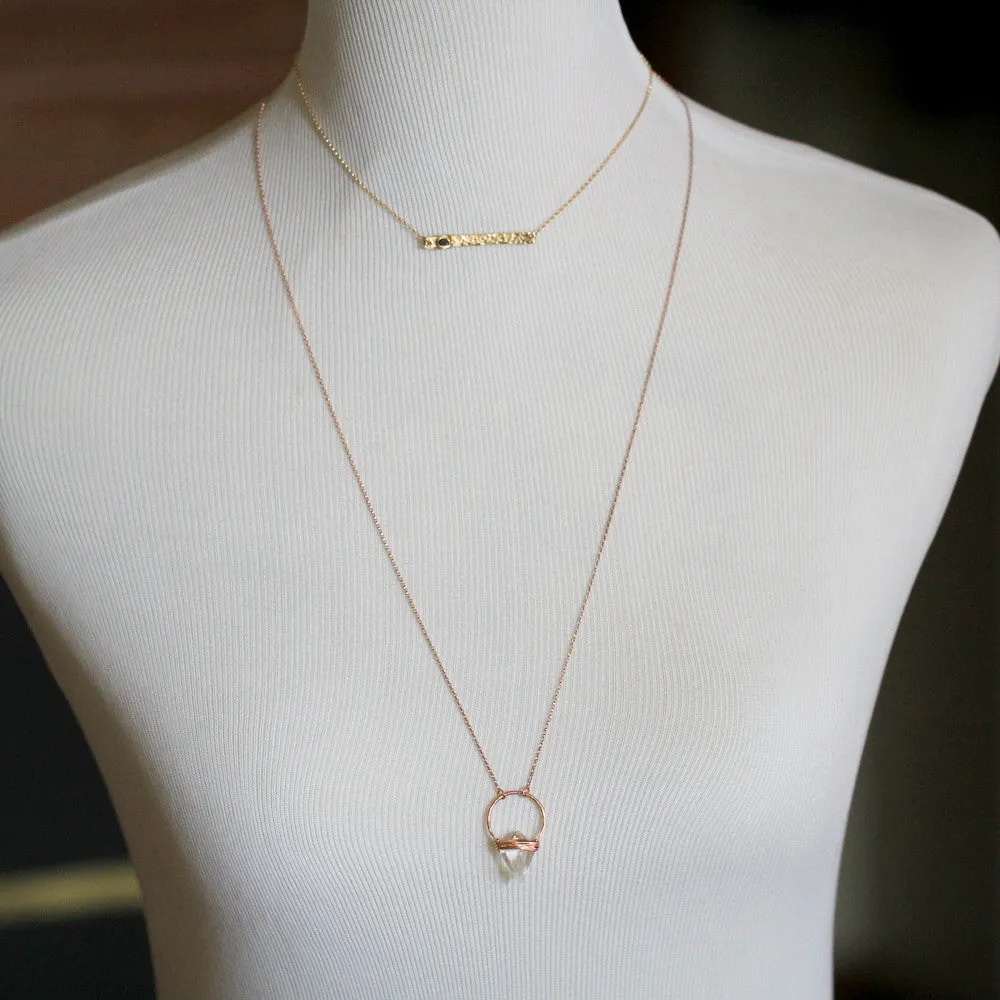 Refraction Bar Necklace - Moss Diamond
