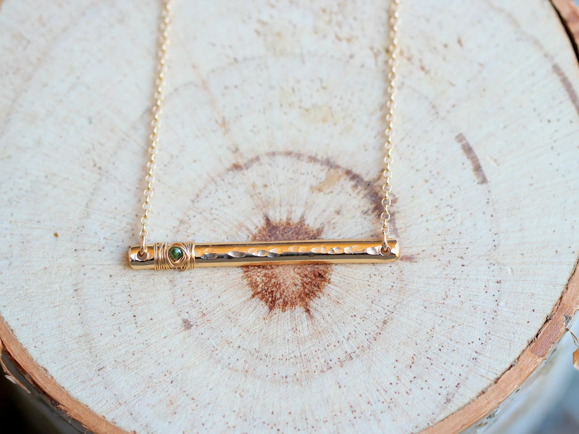 Refraction Bar Necklace - Moss Diamond