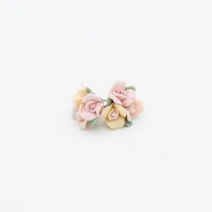 Rose Porcelain Stud Earrings