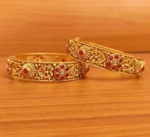 RUBY GOLD LOOK MATT FINISH OPENABLE BANGLES