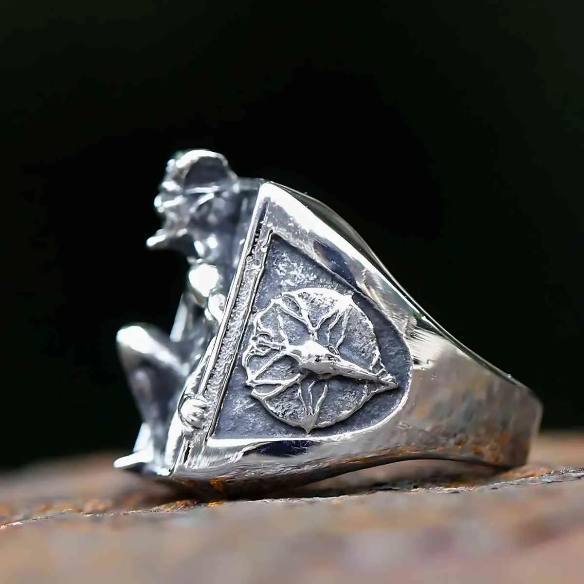 Satanic Baphomet Relief Ring