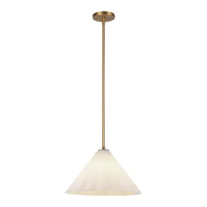 Serena 14-in Aged Brass/Opal Glass 1 Light Pendant