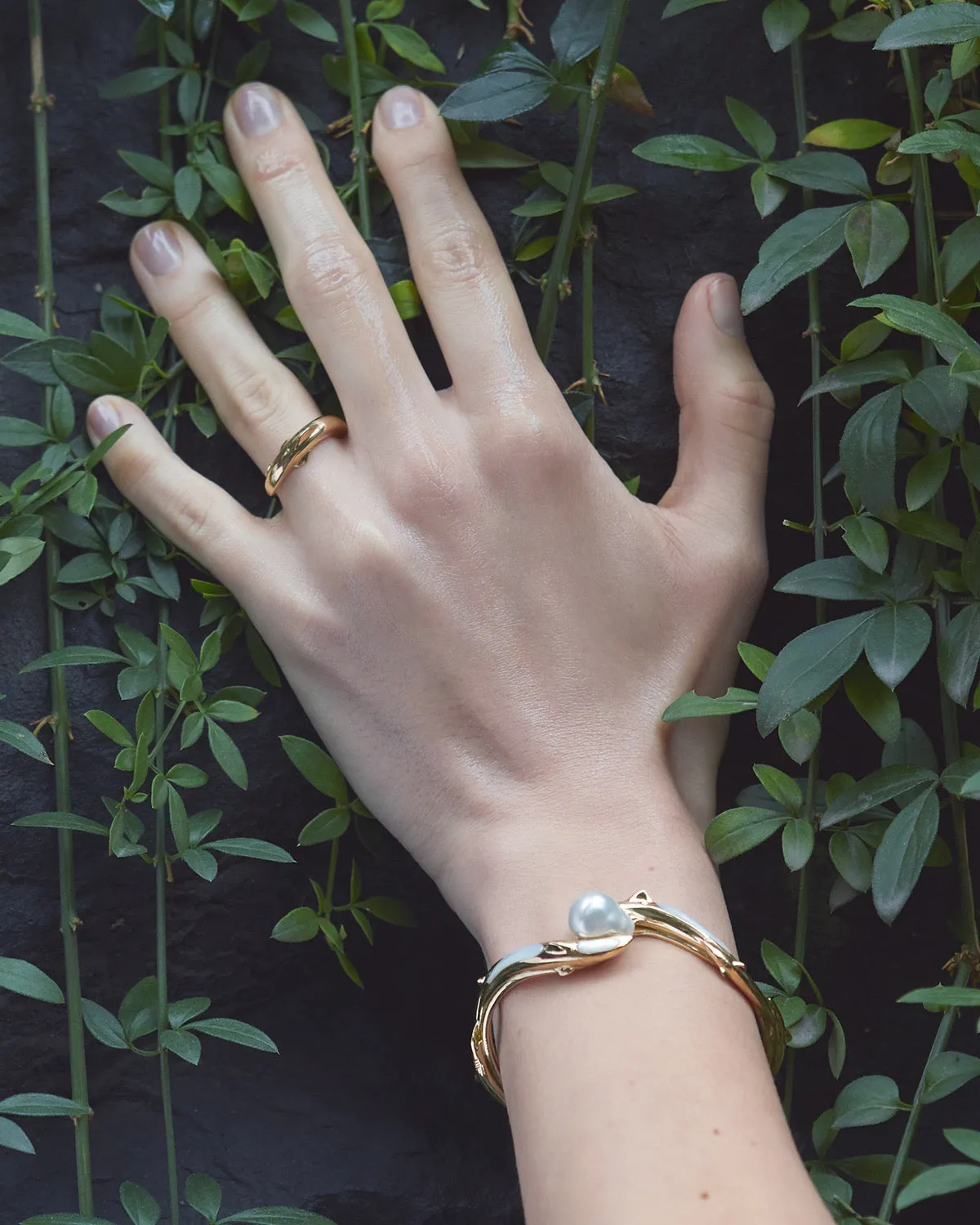 Shark Cuff With Baroque South Sea Pearl