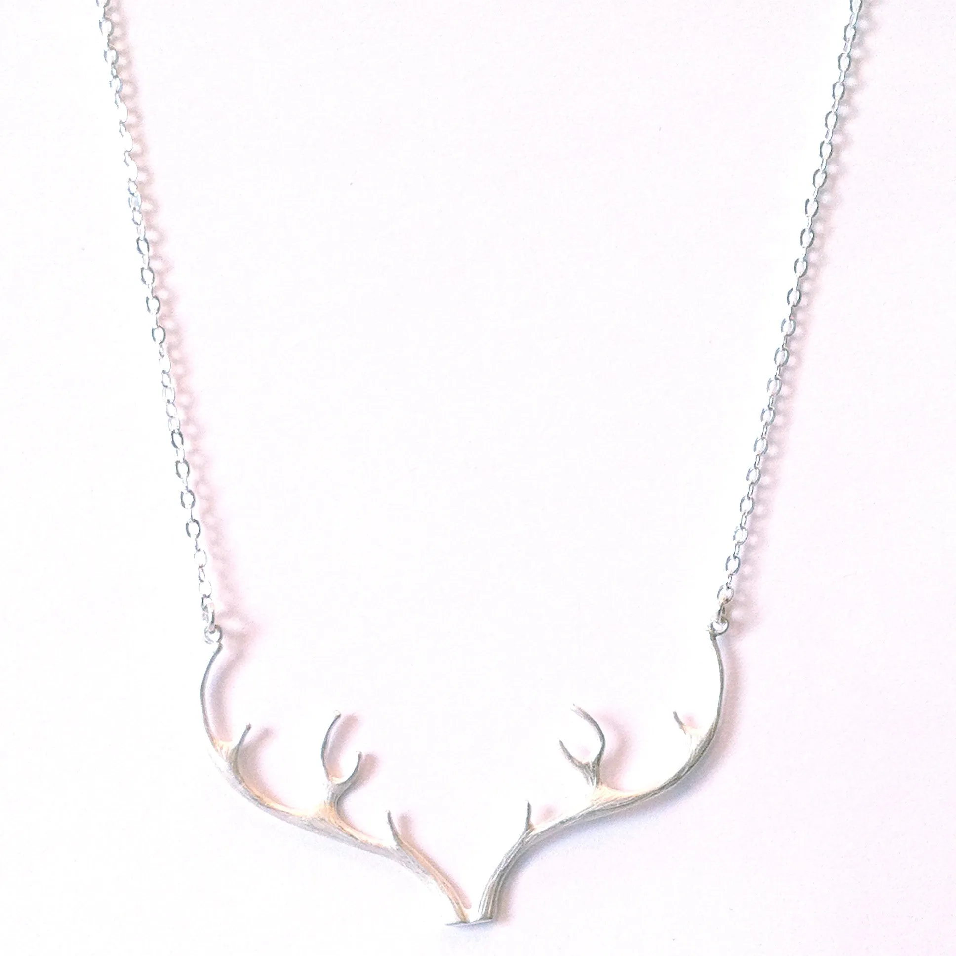 Silver Antler Necklace