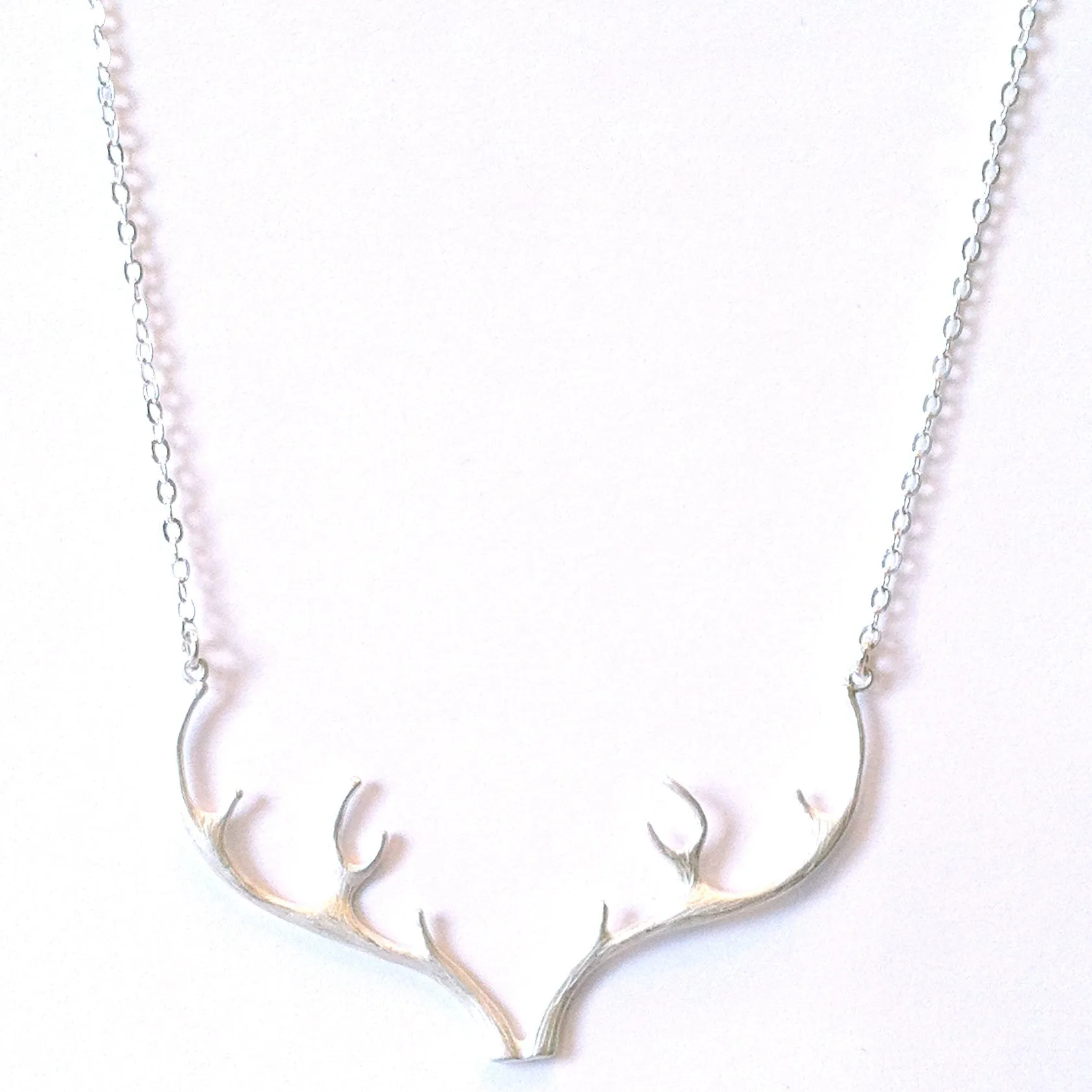 Silver Antler Necklace