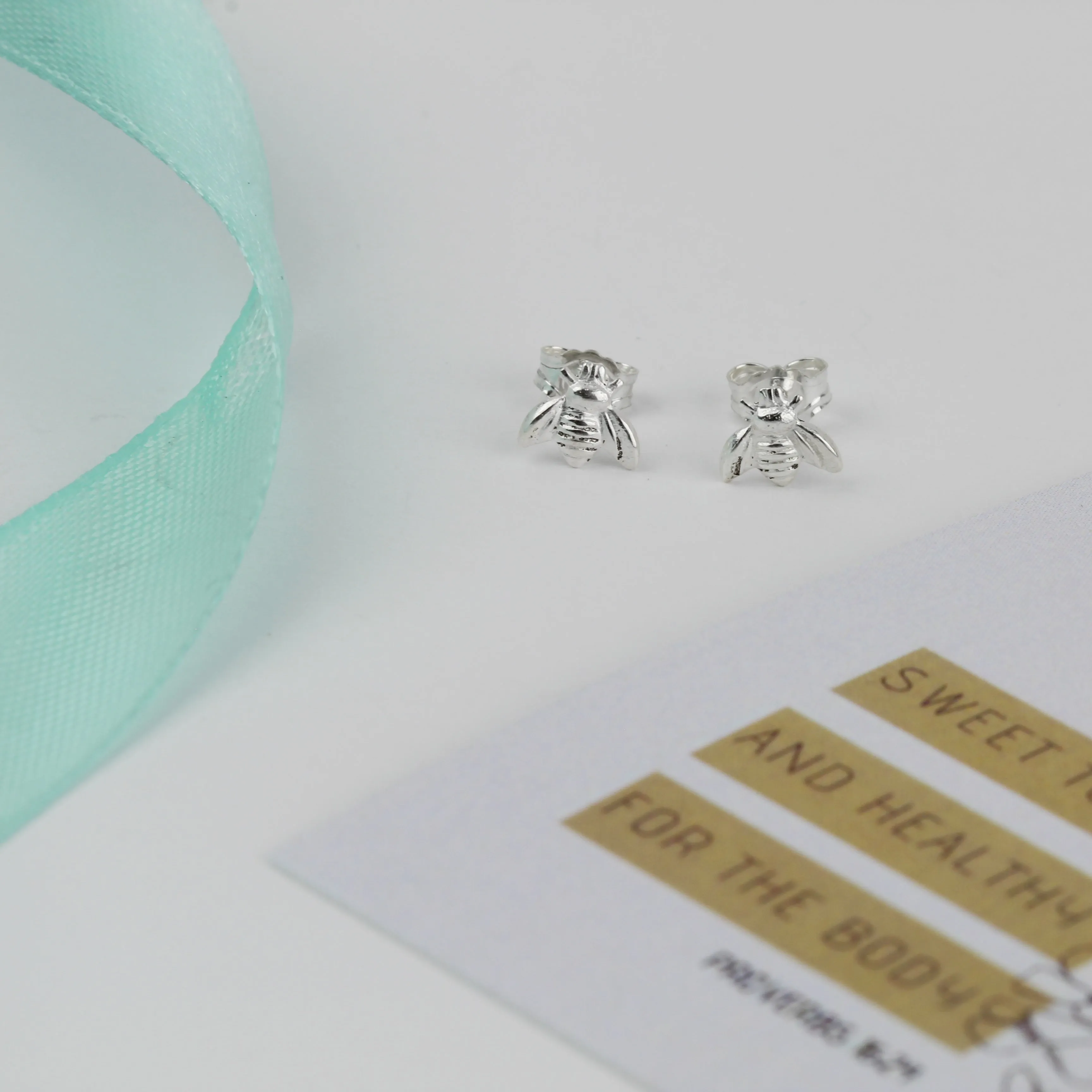 Silver Bee Studs