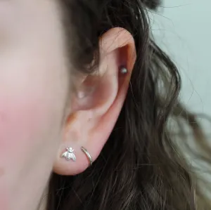 Silver Bee Studs