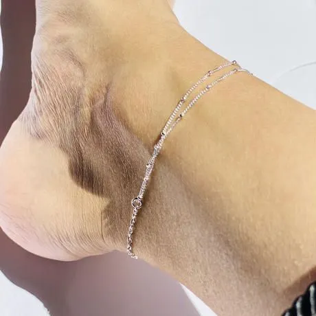 Silver Dot Chain Anklet